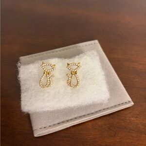 Kate Spade Jazz Things Up Pave Cat Earrings